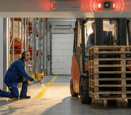 Forklift in Warehouse